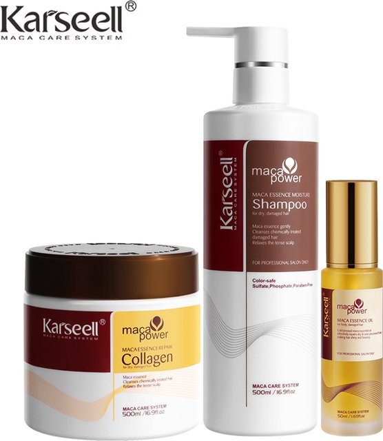 Karseell Haarset mit Kollagen, Shampoo-Essenz, Haarmaske und Argan Öl, für trockenes und strapaziertes Haar - Bild 1