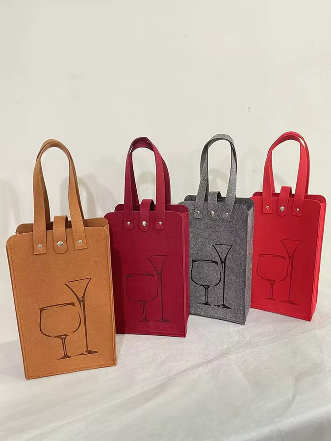Geschenktüte aus Filz für Rotwein in Rot - Bild 5