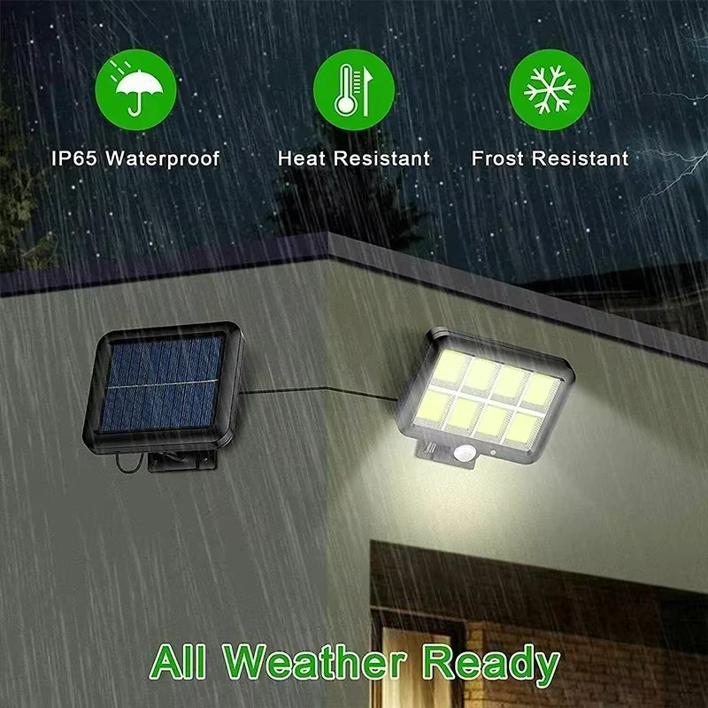 Leclstar 160COB Solar-Außenleuchte mit integriertem LED-Bewegungsmelder, wasserdichte Solar-LED-Wandleuchte für Garten und Hof in 3 Modi - Bild 4