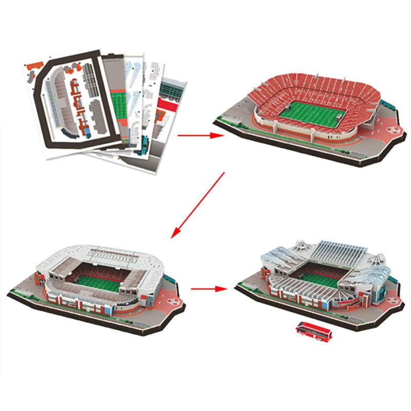 IFITU PUBO 3D Papier Puzzle Fußballstadion Modell als DIY Desktop Ornament und Souvenir - Bild 1