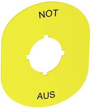 ABB Not-Aus Schild MA6-1102 in Gelb, Breite: 6,7 cm, Höhe: 0,1 cm - Bild 1