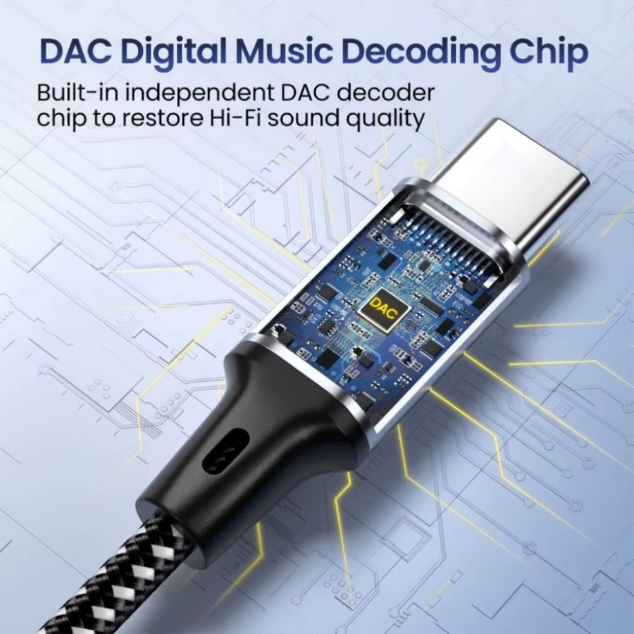 LccKaa USB Typ C auf 3,5 mm Aux-Audiokabel in Schwarz für Headsets, Lautsprecher und Kopfhörer - Bild 4