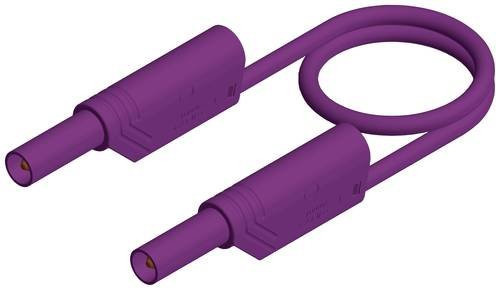 Hirschmann Test & Measurement MLS WS 200/2,5 Sicherheits-Messleitung mit Lamellenstecker 4mm, Länge: 2,00 m, Violett - Bild 1