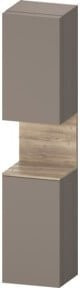 Duravit Hochschrank Qatego in Grau Matt mit LED-Beleuchtung und Glastüren, B/T/H: 40 x 36 x 176 cm - Bild 1