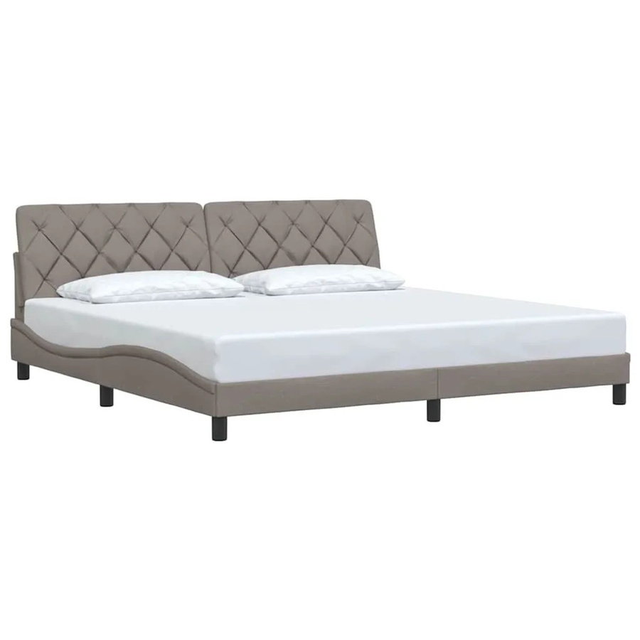 vidaXL Bettgestell gepolstert in Beige mit Stoffbezug, B/T: 200 x 200 cm - Bild 2