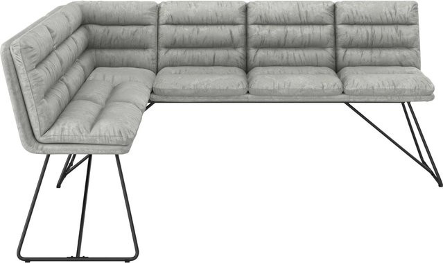 Bessagi Home Sitzbank Kona Hellgrau Gepolstert mit Webstoff, B/T/H: 280 x 45 x 89 cm - Bild 1