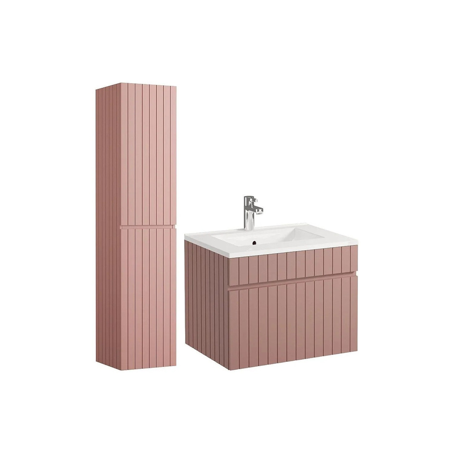 Vente-unique Badmöbel-Set Satara in Puderrosa mit mattem Finish, Breite: 60 cm, Tiefe: 46 cm, Höhe: 46 cm - Bild 2
