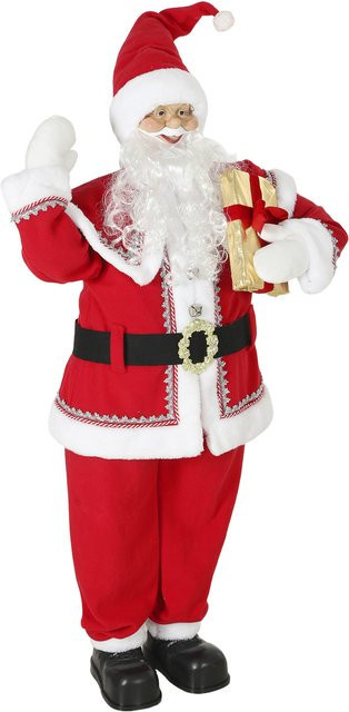 HOMCOM Weihnachtsmann Weihnachtsdekoration Figur mit beweglichem Kopf und Armen, Höhe: 150 cm, Farbe: Rot, Aosom - Bild 1