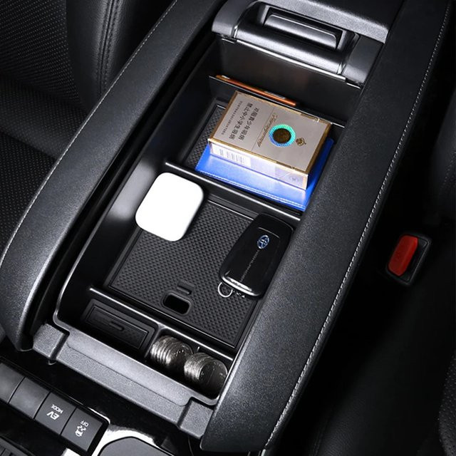 Chelumei Armlehnen-Organizer für Toyota Highlander XU70 Hybrid, Center Konsole mit Handschuhfach, Schwarz - Bild 1