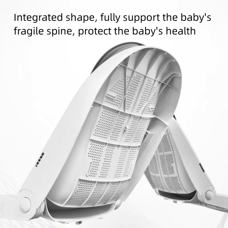 Elektrischer Baby-Schaukelstuhl in Weiß zur Beruhigung und zum Einschlafen von Neugeborenen - Bild 2