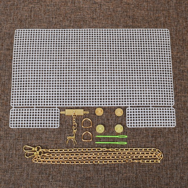 6er Set Kunststoff Mesh-Gitter für DIY-Taschen und Handwerk, Weiß - Bild 1