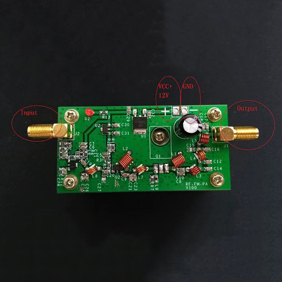 7W FM-Leistungsverstärker für FM-Transmitter, 88-108MHz, 38,5dBm, DC 12V, Farbe: Grün - Bild 3