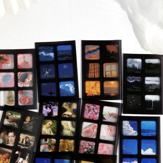 5 Stück Vintage Film Stil Haustier Aufkleber in Multicolour für Scrapbooking und Junk Journal - Bild 1