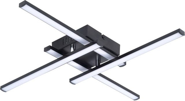 Pocoline Cleo IV LED-Deckenleuchte in Schwarz aus Kunststoff, B/H/T: 51 x 6 x 51 cm - Bild 1