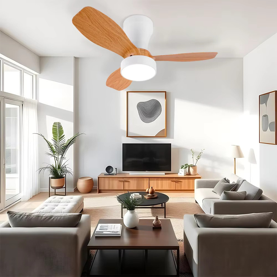 Moderner LED-Deckenventilator von ludengchaoshi in Weiß mit Gleichstrommotor, dimmbarer Pendelleuchte und Fernbedienung für Wohnzimmer, Schlafzimmer oder Esszimmer - Bild 3