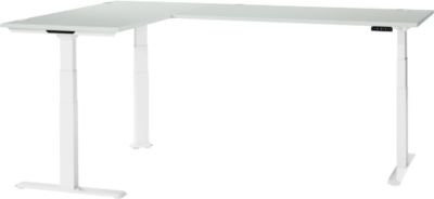 Schäfer Shop Genius Winkelschreibtisch Modena Flex, elektrisch höhenverstellbarer Eckschreibtisch, B/T: 200 x 200 cm, lichtgrau/weiß - Bild 1