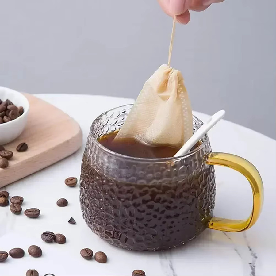100 Stück Einweg Teebeutel aus Vliesstoff mit Kordel in Weiß für losen Tee, Kräuter und Kaffee - Bild 2