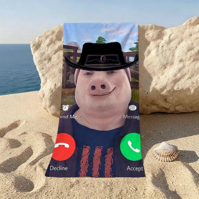 John Pork Strandtuch für Strand, Yoga und Picknick, Mehrfarbig, B/H: 40 x 70 cm - Bild 1