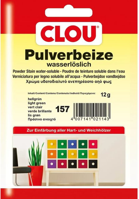 Clou Pulverbeize Wasserbasiert Hellgrün 12 g - Bild 1
