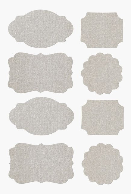 Papier Sticker Etiketten in Silber - Bild 1