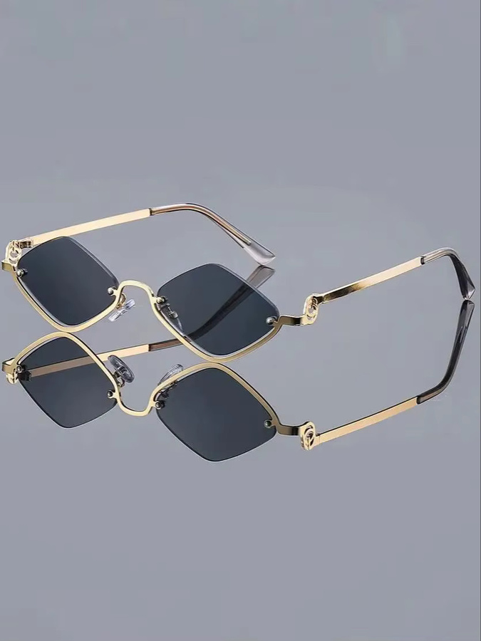 Hindfield Sonnenbrille, Hexagonal, Halbrand, Metall, Unisex - Bild 5