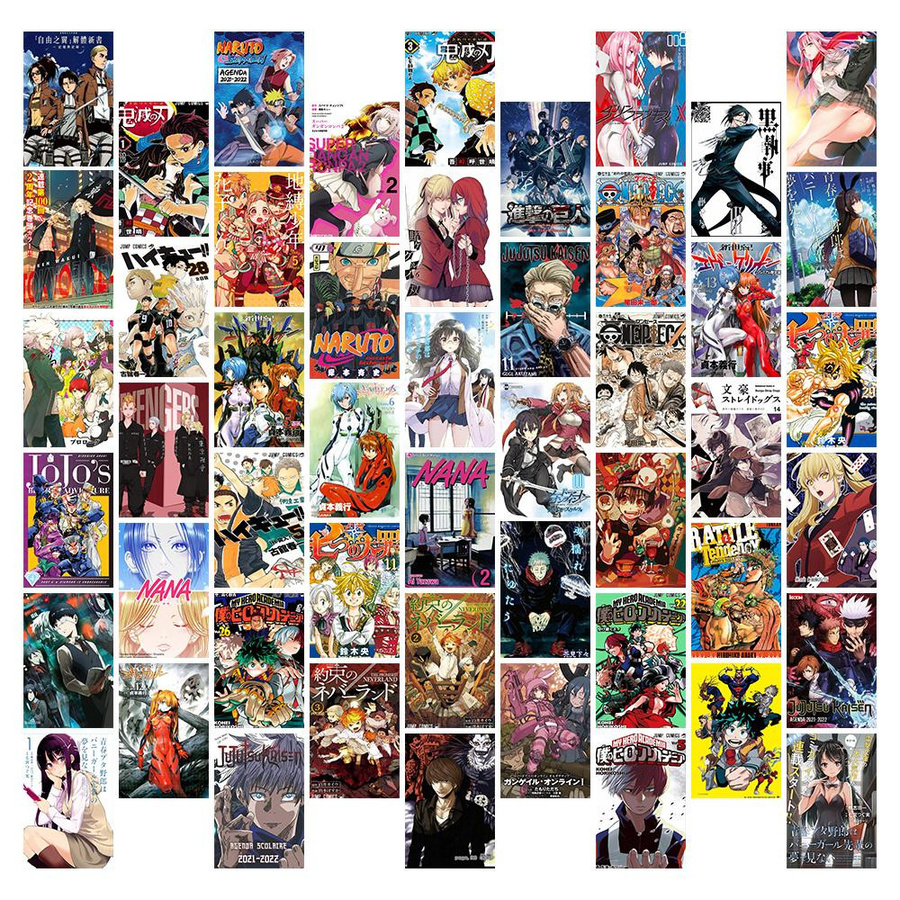 50 Stück Anime Manga Panel Wand Collage Kit Sunshine Days in Multicolor zur DIY Kunst Dekoration für dein Wohnzimmer oder Schlafzimmer - Bild 4