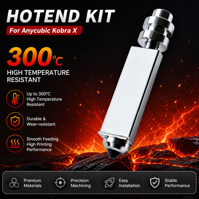 Anycubic Bimetall-Düsen für Kobra X Combo Quick Swap Hotend aus gehärtetem Stahl, Farbe: Silber - Bild 1
