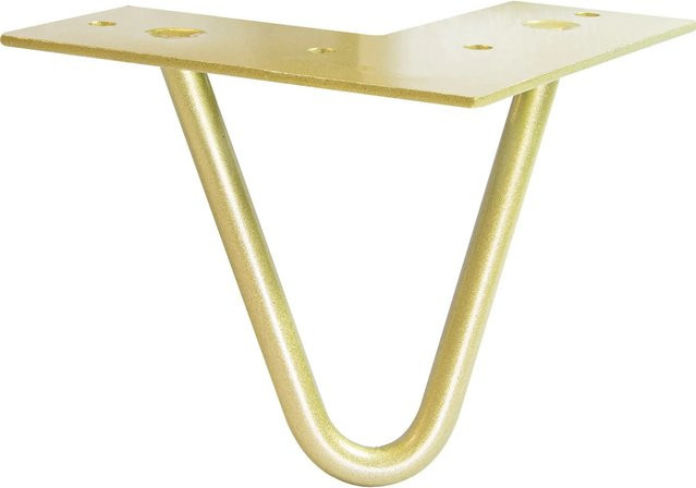 Wagner Möbelbein Hairpin aus Stahl in Pearl Gold matt, Länge: 100 mm - Bild 1