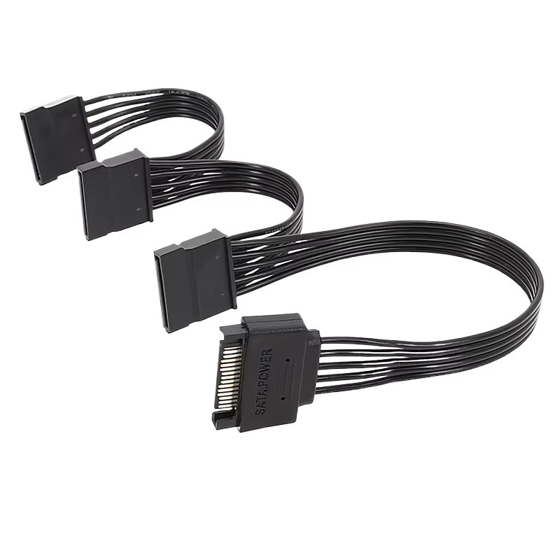 BOHCHONG SATA 15Pin Flaches Netzteil Stromkabel Erweiterung für PC Hardware, Schwarz - Bild 3