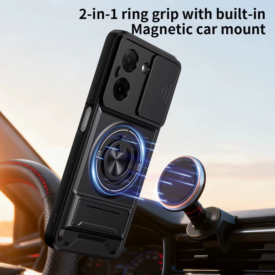 Robuste Xiaomi Poco X8 Pro Max X7 F8 Ultra F7 M8 M7 Pro 4G/5G Schutzhülle aus PC und TPU mit Schiebe-Kameraabdeckung und Stoßschutz in Schwarz oder Orange - Bild 2