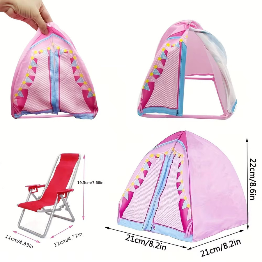 KIEKA Labubu Zubehör, 3-teiliges Set, Camping, Strand - Bild 2