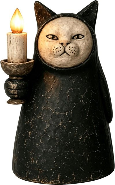 Ziyizu Halloween Kapuzen-Kerzenhalter Dekoration in Schwarz für den Tisch - Bild 1