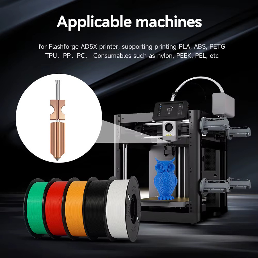Flashforge Gehärtete Düsen für Adventurer AD5x 3D-Drucker-Teile in Gold - Bild 2