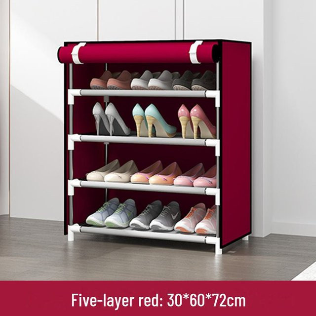 Mehrschichtiges Schuhregal von WoW Home in Rot, staubdichter und platzsparender Schuh-Organizer für Wohnzimmer oder Schlafzimmer, B/T/H: 60 x 30 x 30 cm - Bild 1