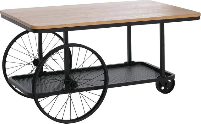 Couchtisch MCW Q69 Industrial Retro Design aus Holz und Metall in Schwarz und Natur, B/T/H: 100 x 54 x 60 cm - Bild 2