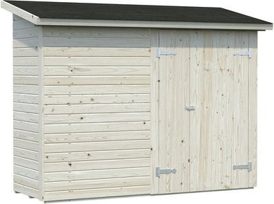 Palmako Elementhaus Leif Gartenhaus aus Fichtenholz mit Pultdach in Braun B/H/T: 254 x 189 x 95 cm - Bild 3
