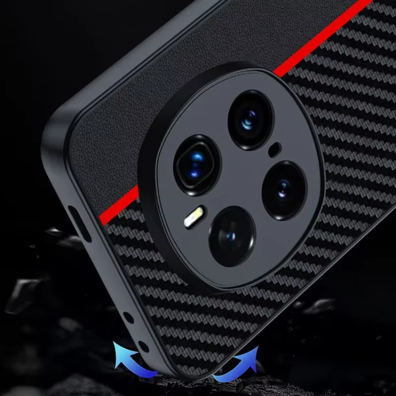 Business Minimalist Carbon Fiber Silikon Soft Case für Honor Magic 8 Pro und Honor 7 Lite Pro in Schwarz oder Rot mit Kamera-Objektiv-Schutz und Anti-Drop Funktion - Bild 3