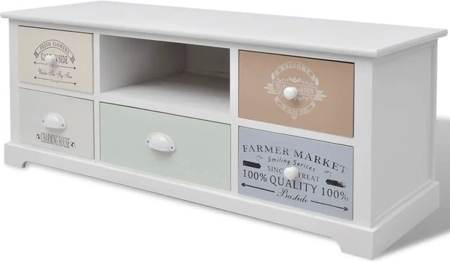 vidaXL TV-Schrank im französischen Landhausstil aus Paulowniaholz in Grün - Bild 1