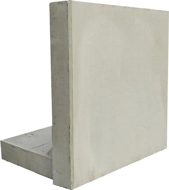 EHL Stützwinkel L-Stein in Grau, Sichtbeton, B: 100 cm, H: 80 cm, Wandstärke: 12 cm - Bild 1