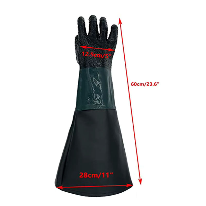 DAZZLEEX Sandstrahlen Handschuhe Schwarz, B/T/H: 60,0 x 28,0 x 23,6 Zoll - Bild 6