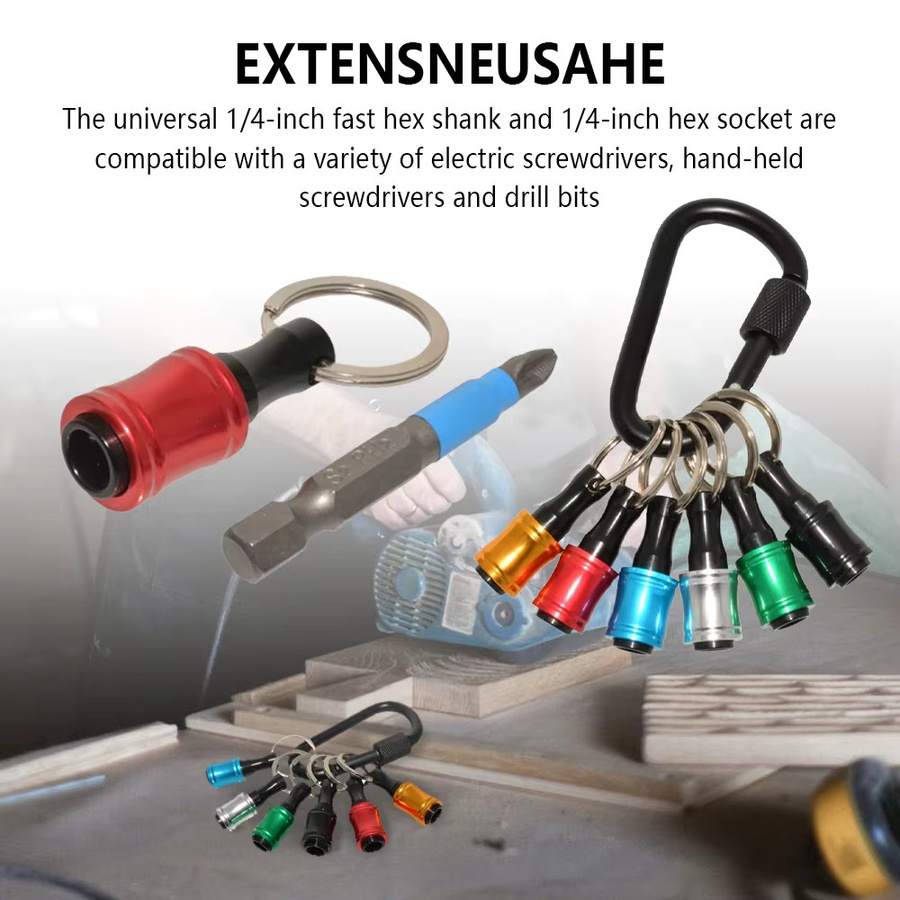Toorise 6-teiliges Bit-Holder Set mit Schnellwechsel-Verlängerungsstangen und 1/4 Sechskantgriff in Multicolor - Bild 4