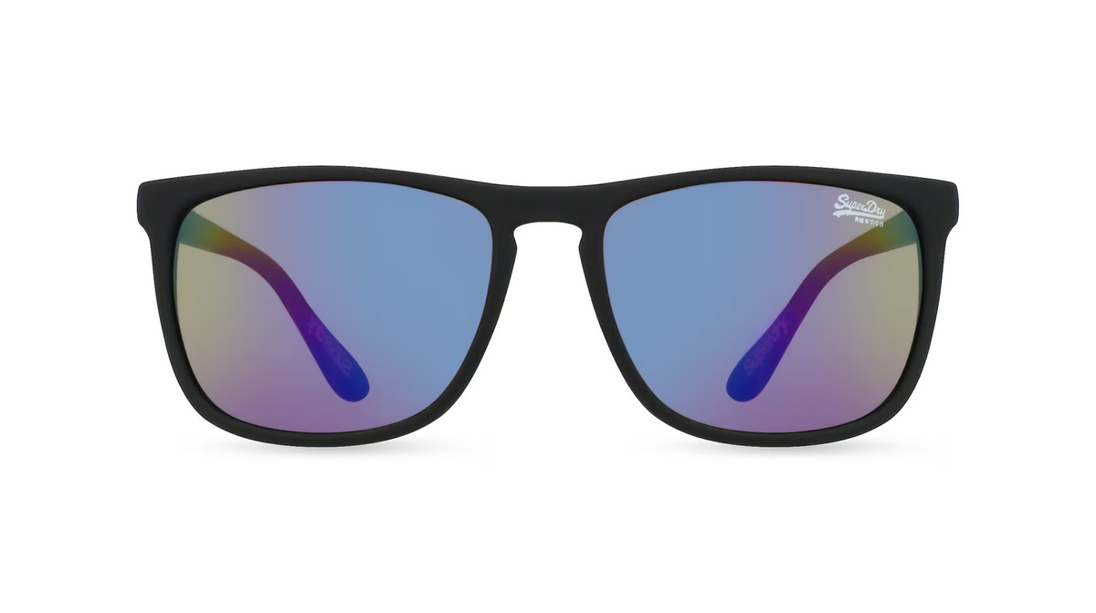 Superdry SHOCKWAVE Sonnenbrille, Vollrand, Quadratisch, Kunststoff, Unisex, Schwarz, Grau - Bild 1