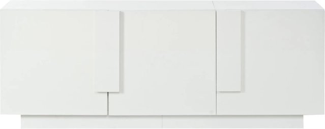Merax Sideboard Weiß Hochglanz mit integrierter Beleuchtung, B/H/T: 160 x 60 x 35 cm - Bild 1
