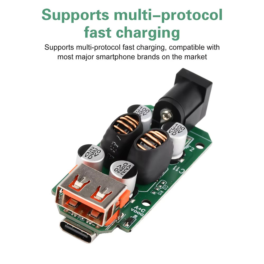 Aideepen Dual-Port Schnelllademodul mit USB-A 30W und Typ-C 20W, DC 9V-30V Step-Down-Lademodul für Auto-Montage, Grün - Bild 2