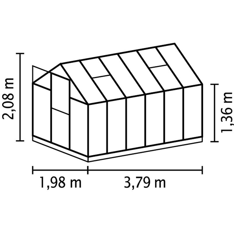 Vitavia Gewächshaus Triton 7500 in Smaragdgrün mit Stahlfundament und 4 mm HKP-Verglasung, 7,5 m² - Bild 2