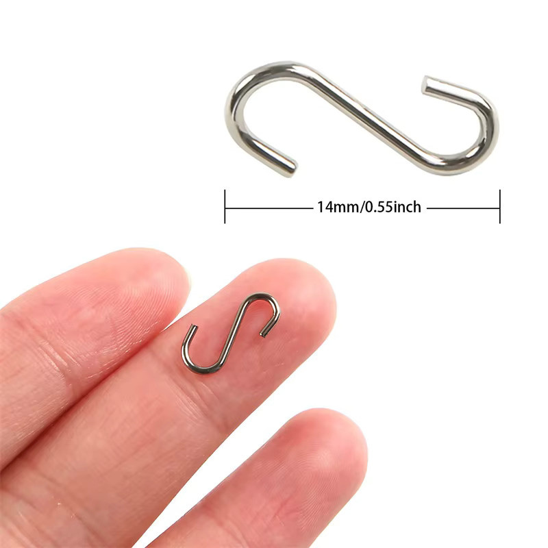 100 Stück Mini S-Haken aus Metall in Schwarz und Silber inklusive Aufbewahrungsbox für DIY-Handwerk und Schmuckanhänger - Bild 2