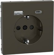 Merten Unterputz Steckdose mit USB Ladegerät in Anthrazit, Typ MEG2367-6052, IP20 - Bild 1
