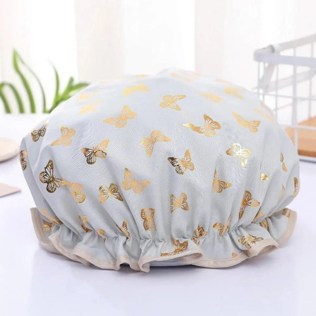Yiran bag Duschhaube für Damen, Goldbedruckt, Terylen-Baumwolle - Bild 1