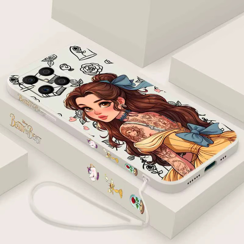 Silikon Handyhülle Die Schöne und das Biest Belle für Xiaomi Redmi Note 15 14 13 12S 12 11 10 mit Trageband, Mehrfarbig - Bild 2