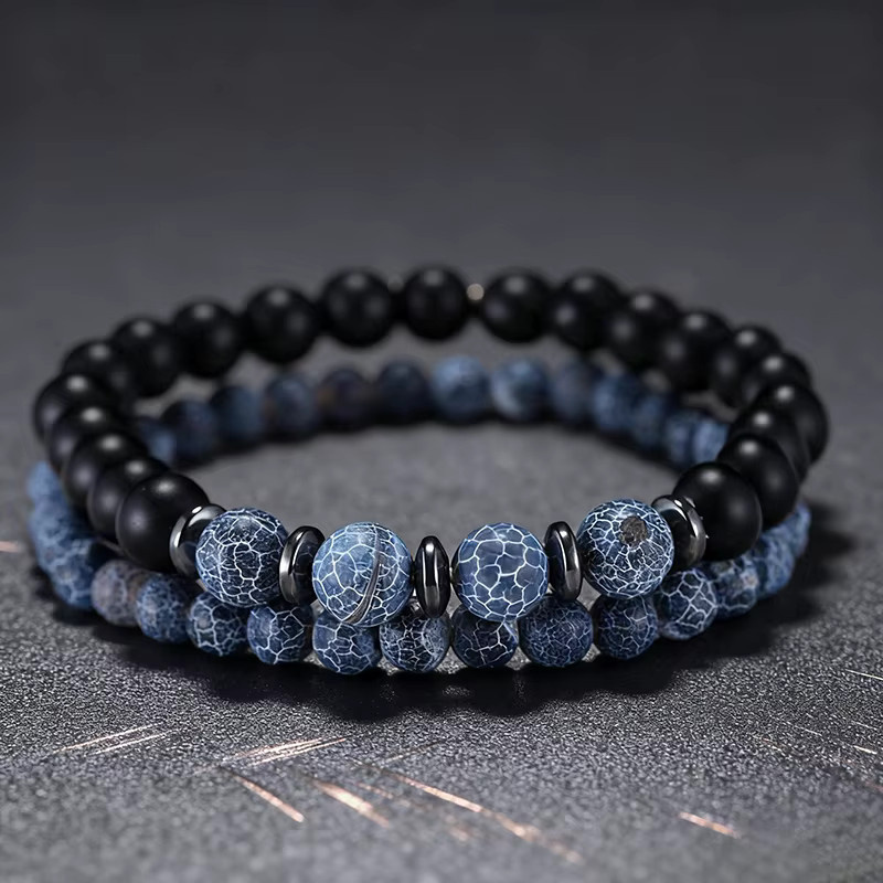Armband, Howlith, Tigeraugen, Perlen, Herren - Bild 1